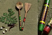 Rasoi ✯ Kutch lacquer ladles { Set of Two} ✯ 7